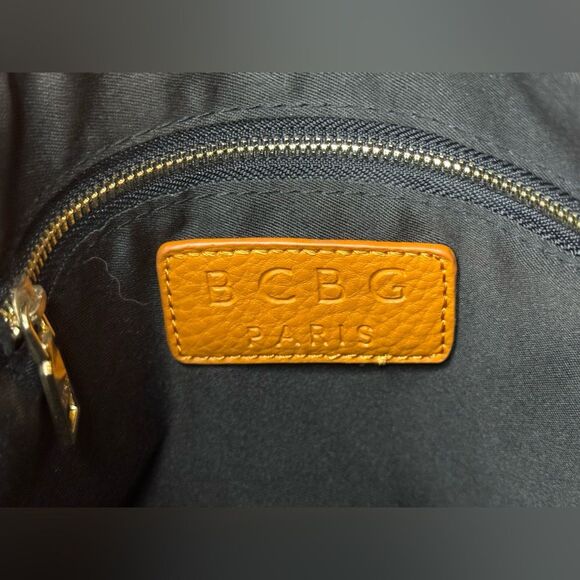 BCBG Paris Autumn “Basketball” Orange Adjustable CrossBody Hobo Bag - Picture 4 of 14